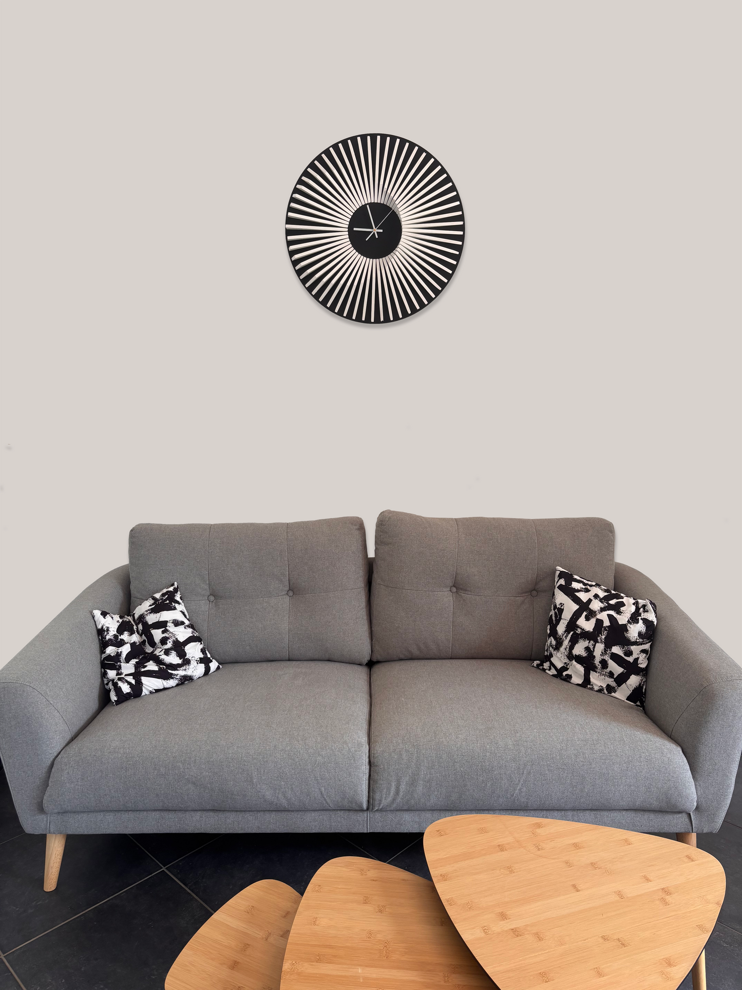 Horloge en bois Bicolor