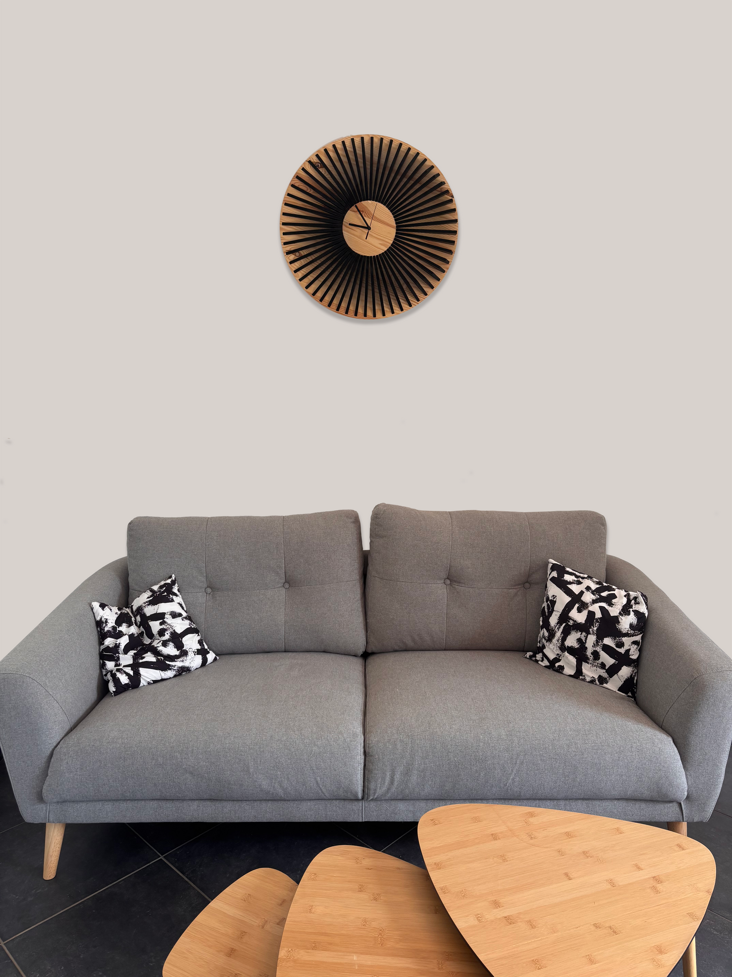 Horloge en bois Bicolor