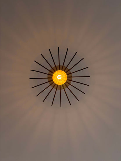 Lustre sphérique design en bois naturel