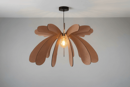 Lustre Fleur en Bois – Luminaire Artisanal