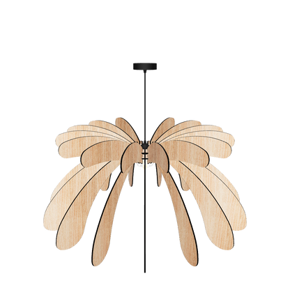 Lustre Fleur en Bois – Luminaire Artisanal